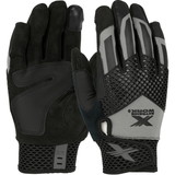 West Chester 89303GY Extreme Work Knuckle KnoX ToughX Suede Palm with Gray Fabric Back and Touchscreen Index Finger - TPR Knuckle Guard