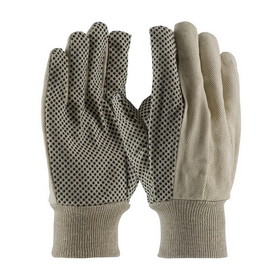 PIP 91-908PDI PIP Economy Grade Cotton Canvas Glove with PVC Dotted Grip on Palm, Thumb and Index Finger - 8 oz.