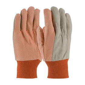 PIP 91-910PDO PIP Premium Grade Cotton Canvas Glove with PVC Dotted Grip on Palm, Thumb and Index Finger - 10 oz.