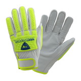 West Chester 9916 Top Grain Goatskin Leather Drivers Glove with Kevlar Blended Lining and Hi-Vis TPR Impact Resistance