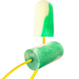 PIP BSF-30 Mega Bullet BioSoft Disposable Bio-Based Corded Foam Ear Plug with BioSoft Technology - NRR 32