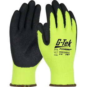 PIP HVG700SLC PosiGrip Hi-Vis Seamless Knit Cotton/Polyester Glove with Latex Coated Crinkle Grip on Palm &amp; Fingers