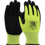 PIP HVG713SNFPP Barracuda Hi-Vis Seamless Knit Polykor Blended Glove with Padded Palm and Nitrile Coated Sandy Grip on Palm & Fingers - Touchscreen Compatible