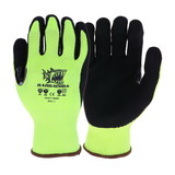 PIP HVG713SSN Barracuda Hi-Vis Seamless Knit HPPE Blended Glove with Nitrile Coated Sandy Grip on Palm & Fingers - Touchscreen Compatible