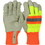 West Chester HVY1555 PIP Pigskin Leather Palm Glove with   Hi-Vis Nylon Back and 3M Thinsulate Lining - Knit Wrist, Price/Dozen