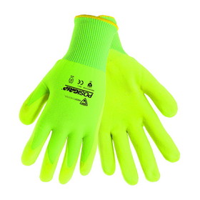 West Chester HVY715YNF PosiGrip Hi-Vis Seamless Knit Nylon Glove with Nitrile Coated Foam Grip on Palm &amp; Fingers