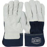 West Chester IC65 Ironcat Premium Split Cowhide Leather Palm Glove with 3/4 Leather Back - Rubberized Safety Cuff
