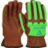 West Chester KS993KOAB Boss Xtreme Oil Armor Finish Top Grain Goatskin Leather Drivers Glove with Para-Aramid Lining and TPR Impact Protection - Keystone Thumb
