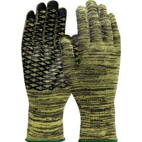 PIP M13KFT-RT-PW1 Kut Gard Seamless Knit ATA Aramid / Steel Blended Glove with Sta-COOL Plating and PVC Dot Grip - Light Weight