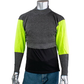 West Chester P150SP-2CM-HVB-TL Kut Gard ATA PreventWear ATA Blended Cut Resistant Pullover with Hi-Vis Sleeves and Thumb Loop