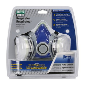 West Chester SWX00318 Safety Works Half-Mask Paint &amp; Pesticide Respirator - Retail Packaged