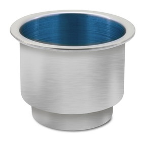Whitecap Stainless Steel Flush Drink Holder with Blue LED Light - S-3511B