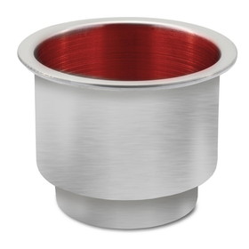 Whitecap Stainless Steel Flush Drink Holder with Red LED Light - S-3511R