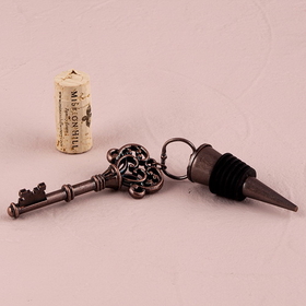 Weddingstar 9545-26 Vintage Key Ornamental Bottle Stopper (4) Chocolate Brown