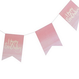 Weddingstar T330 Happy Birthday Banner - Pink Watercolor