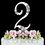 Elegance by Carbonneau 2-Flower-Silver French Flower ~ Swarovski Crystal Wedding Cake Topper ~ Silver Number 2