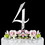 Elegance by Carbonneau 4-Sparkle-Silver 4th Birthday or Anniversary Crystal Accented Cake Top "Sparkle" (Silver or Gold)