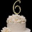 Elegance by Carbonneau 6-Flower-Gold French Flower ~ Swarovski Crystal Wedding Cake Topper ~ Gold Number 6