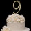 Elegance by Carbonneau 9-Flower-Gold French Flower ~ Swarovski Crystal Wedding Cake Topper ~ Gold Number 9