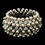 Elegance by Carbonneau White Modern Freshwater Pearl & Rhinestone Stretch Bracelet in Rhodium Silver 14157