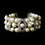 Elegance by Carbonneau B-2519-AS-Cream Silver Clear & Cream Coil Cuff Pearl Bracelet 2519