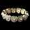 Elegance by Carbonneau B-292-G-CL Gold Clear Rhinestone Stretch Bracelet 292