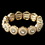Elegance by Carbonneau B-295-G-IV Gold Ivory Pearl & Clear Rhinestone Stretch Bracelet 295