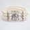 Elegance by Carbonneau B-7418-AS-FW Antique Rhodium Silver 3 Row Ivory Pearl CZ Bracelet 7418