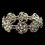 Elegance by Carbonneau B-76002-RD-WH Rhodium White Pearl Floral Rhinestone Bracelet 76002
