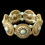 Elegance by Carbonneau B-82043-G-Mint Gold Mint Green Stone & Clear Rhinestone Stretch Bracelet 82043