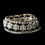 Elegance by Carbonneau b-8468-silver-clear Dazzling Triple Strand Silver Clear Rhinestone Stretch Bracelet Set 8468