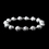 Elegance by Carbonneau B-8505-Rhodium Silver Spheres and Rhodium Crystal Bracelet 8505
