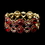 Elegance by Carbonneau B-8658-G-Red Gold Red & AB Crystal Bridal Stretch Bracelet 8658