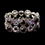 Elegance by Carbonneau B-8658-S-Amethyst Silver Amethyst & AB Crystal Bridal Stretch Bracelet 8658