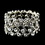 Elegance by Carbonneau B-8691-S-Clear Silver Clear Crystal Stretch Cuff Bridal Bracelet 8691