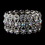 Elegance by Carbonneau B-8699-AB Glitzy Antique Silver Bowtie Stretch Bracelet w/ Clear & Aurora Borealis Crystals 8699
