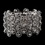 Elegance by Carbonneau B-8704-Silver-Clear Striking Antique Silver Stretch Cuff Bracelet w/ Clear Crystals 8704