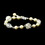 Elegance by Carbonneau B-8744-S-Ivory Ivory Glass Pearl with Clear & Rhinestone Ball Linked Bridal Clasp Bracelet 8744