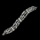 Elegance by Carbonneau B-8783-S-Clear Silver Clear 3 Row Swarovski Crystal Bead Bridal Clasp Bracelet 8783