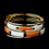 Elegance by Carbonneau B-8800-G-Orange Golden White & Orange Modern Myth Stackable Bangle Bracelet Set 8800