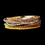 Elegance by Carbonneau B-8832-G-Multi Gold Yellow & Clear Rhinestone Coral 9 Row Fashion Bracelet 8832