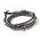 Elegance by Carbonneau B-8833-Black Black and Grey Beaded Fleur De Lis Fashion Bracelet 8833