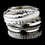 Elegance by Carbonneau B-8868-S-White Silver & White Rhinestone Animal Print Stackable Bracelet Set 8868