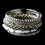 Elegance by Carbonneau B-8869-S-White Silver & White Rhinestone 6 Piece Bangle Bracelet Set 8869