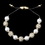 Elegance by Carbonneau B-8879-G-White Gold White Pearl Rhinestone Pave Disco Ball Shamballa Bracelet 8879