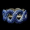 Elegance by Carbonneau B-8990-S-Blue Gotti Majestic Iridescent Blue Rhinestone Bangle Bracelet in Silver 8990