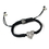 Elegance by Carbonneau B-9006-S-Black Silver Clear Rhinestone Heart Black String Bracelet 9006