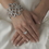 Elegance by Carbonneau B-913-Silver Vintage Silver Clear Bangle Bracelet B 913