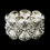 Elegance by Carbonneau B-9240-S-White Silver White Clear Crystal Rhinestone Bridal Stretch Bracelet 9240