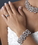 Elegance by Carbonneau B-930-AS-Clear Leaf Design Silver Wedding Bracelet B 930